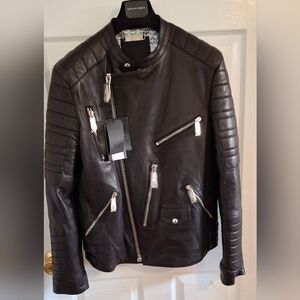 PHILIPP PLEIN LEATHER BIKE JACKET